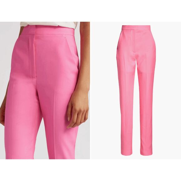 NWT Alexander McQueen High Waist Straight Leg Sartorial Wool Cigarette Pants Pin - Picture 3 of 10